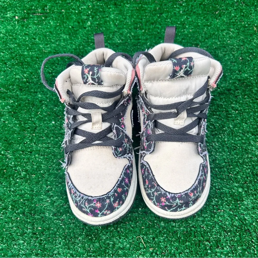 Jordan 1 Mid SE Anthracite Sail Red Stardust TD FJ3447 001 Toddler 10C Nike Air - Picture 2 of 9